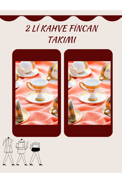 Kadim Vizyon ACAR ATLI AYAKLI 2 KİŞİLİK FİNCAN TAKIMI