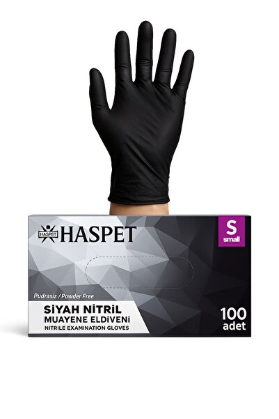 Medicalx Haspet Siyah Nitril Muayene Eldiveni 100’lük Kutu - Small