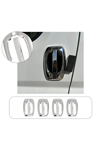 ServetDizaynOto Fiat Ducato Uyumlu 2024 Ve Üzeri Krom Kapı Kolu 4 Kapı (Sensö...