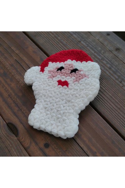 Mia Giyim Santa Claus Themed Hand Knitted Bath Washcloth
