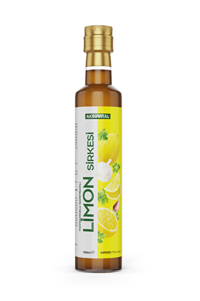 Aksu Vital Limon Sirkesi (Maydonoz ve Sarımsaklı) 500 ml - Katkısız, Doğal Fermantasyon