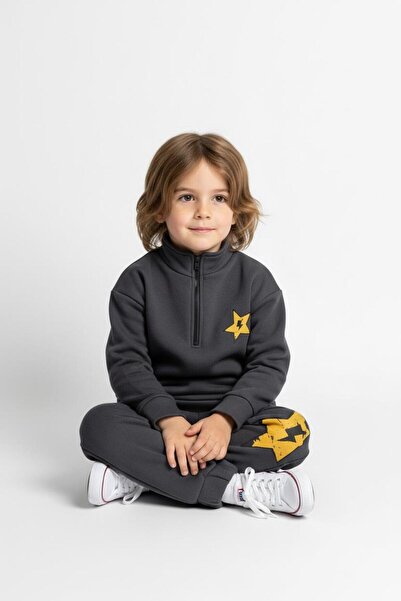 MiaBaby Zipper Detailed Şimşek Printed 2-Piece Set