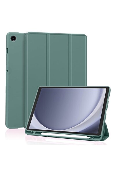 SKYDDAR INNOVATION Husă pentru tabletă Samsung Galaxy Tab A9, suport pentru creion, pliere flexibilă, set de autocolante, verde închis