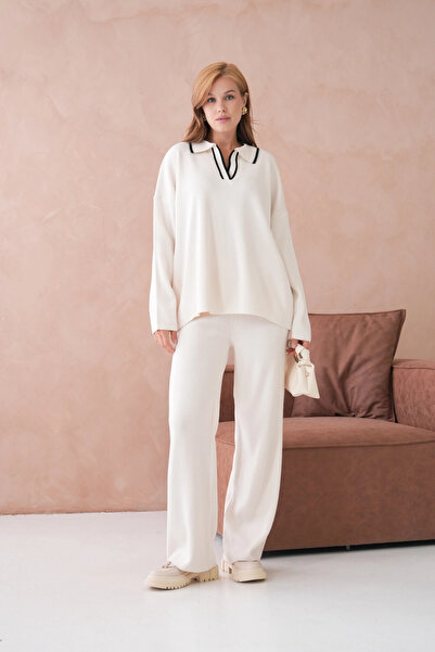 Park Karon Ženski polo ovratnik, poluprsluk, ležerni džemper, pantalone, dvos...