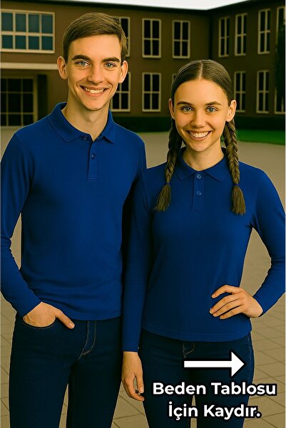 chulfa uniformă școlară cu mânecă lungă tricou pentru liceu (1 bucată) cu guler polo unisex