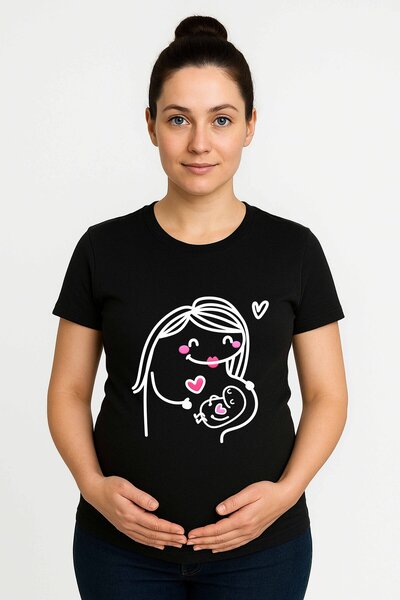 SEDİRLİ femeie însărcinată cu imprimeu bumbac tricou țesătură bumbac moale