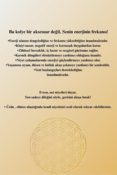 Ares Hills Yaşam Çiçeği Dilek Kolyesi
