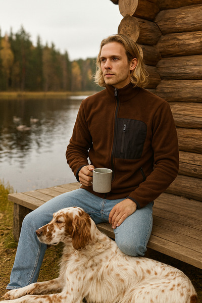 KLY Ανδρικό μπουφάν με φερμουάρ από φλις για εξωτερικούς χώρους – Ζεστό, 3 τσέπες, αθλητικό φλις με απαλή υφή (M–2XL)