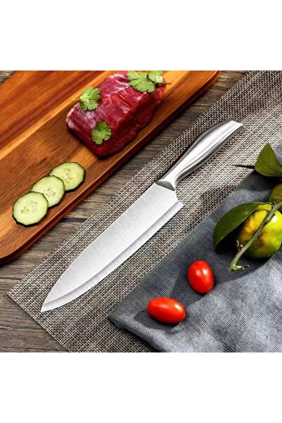 genric 3-piece set of 8-inch metal-handled knives 00224