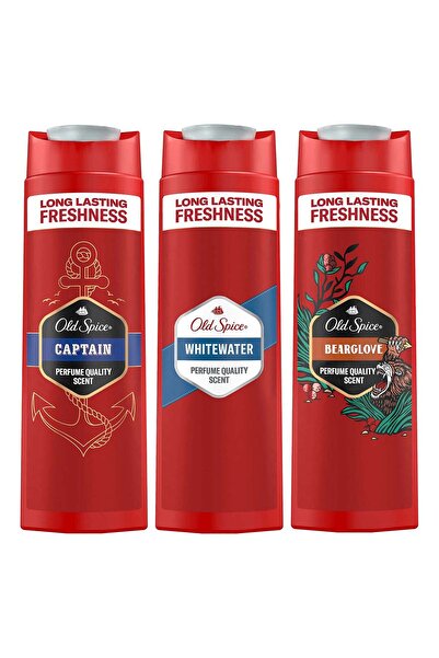 Old Spice Erkek Duş Jeli Seti : Captain 400ml, Whitewater 400 ml, bearglove 400 ml