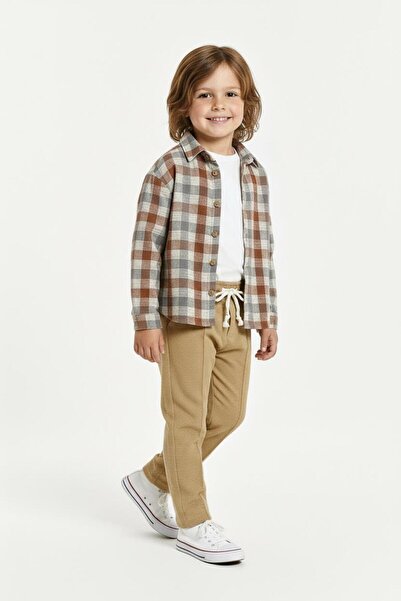 MiaBaby 3-Piece Set with Checkered Shirt