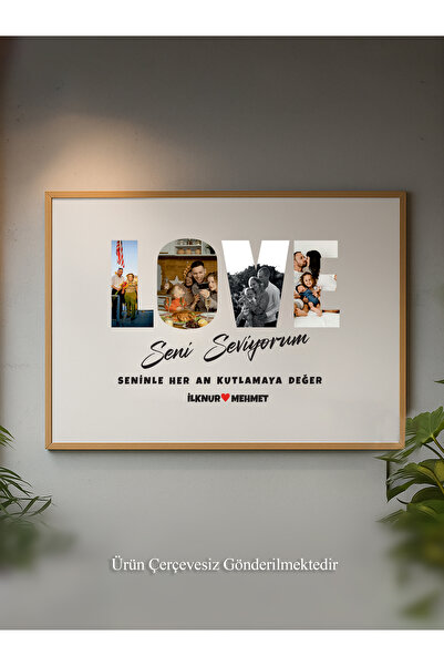 Photo Garage Kişiye Özel LOVE Harfli Fotoğraf Posteri – Seni Seviyorum Temalı...