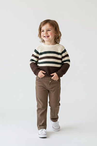 MiaBaby Striped Knitwear Sweater Pants Set