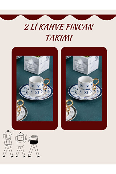 ACAR ROMA RAKAMLI 2 Lİ LACİVERT FİNCAN TAKIMI
