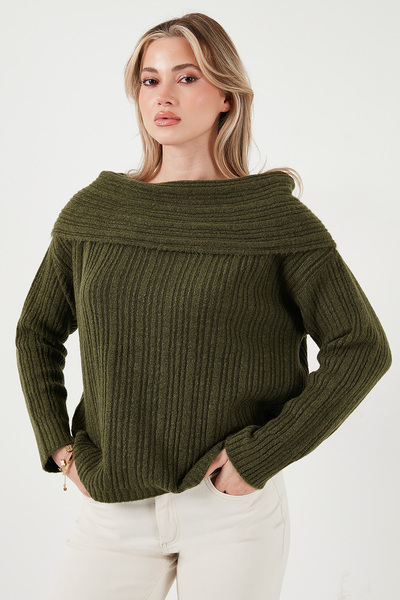 Lela oversized Πλεκτό πουλόβερ με γιακά Madonna πουλόβερ 4615216