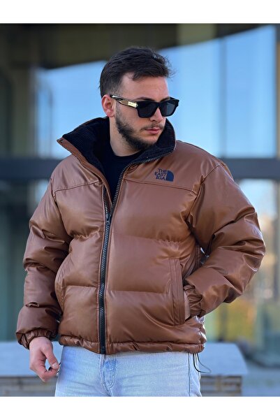 KINGAF Men's Inflatable Coat Leather