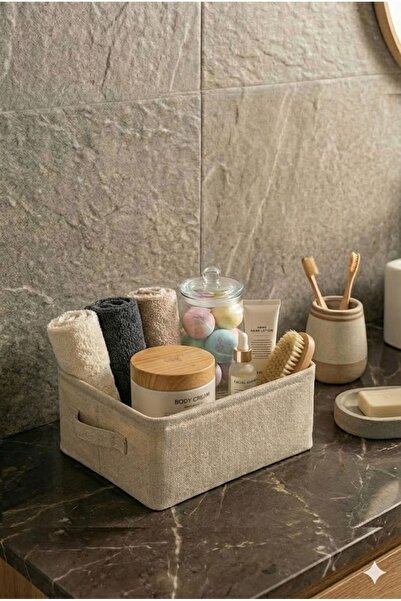 LUXWAY HOME Havlu Kumaş Banyo Düzenleyici Sepet Dekoratif Çok Amaçlı Organize...
