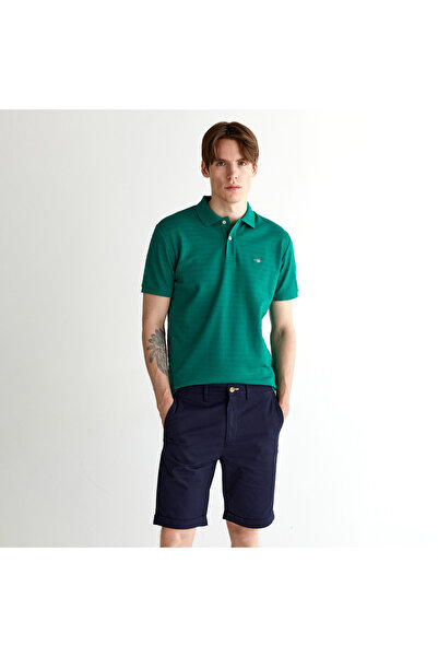 Gant Erkek Yeşil Regular Fit Çizgili Polo