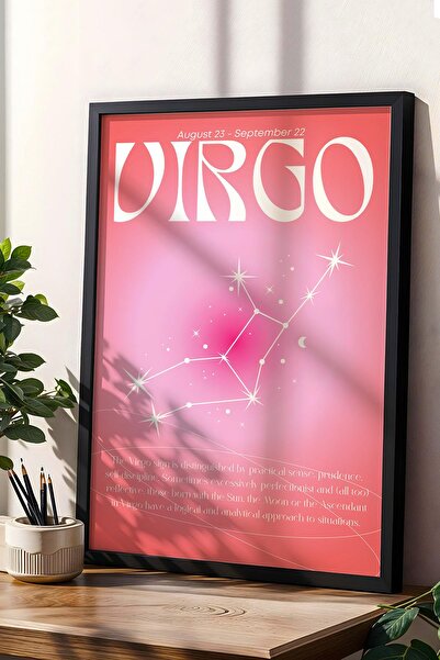 Saturn Tablou înrămat cu semnul zodiacal Virgo Virgo Aura Energie Culori Simbol astrologic al constelației