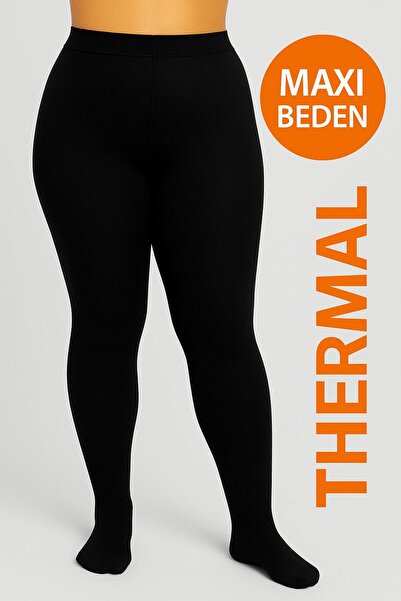 DÜVEN Plus Size Thermal Maxi Thick Black Pantyhose - Thermal Pantyhose