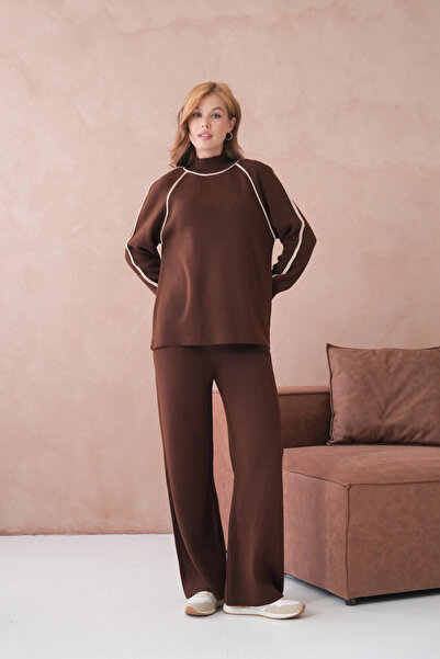 Park Karon Set de tricotaje din două piese pentru femei guler ridicat