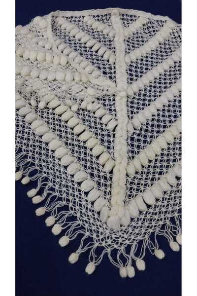 Papatyam 150 X 100 // Triangular Shawl // Glittery // Dowry Shawl // Knitted from Alize Yarn //