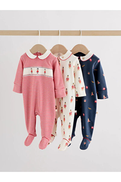 Next Baby طقم نوم مكون من 3 قطع مصنوع من القطن العضوي بنسبة 100% بنمط الدب ال...