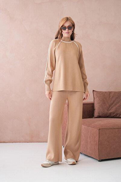 Park Karon Women's Mock Neck Sweater Pants Double Knitwear Set