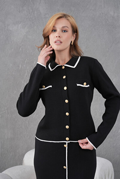 Park Karon Жіночий поло з коміром на ґудзиках, довга спідниця, двокомпонентний трикотажний комплект