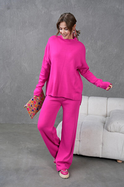 Park Karon Set de tricotaje din două piese pentru femei guler ridicat