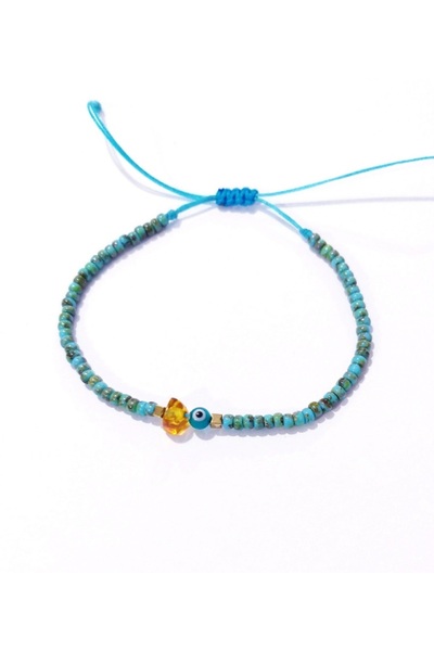 Funny Takılar Hematit Doğaltaşlı Kehribar Nazar Ve Miyuki Round Boncuklu Unis...