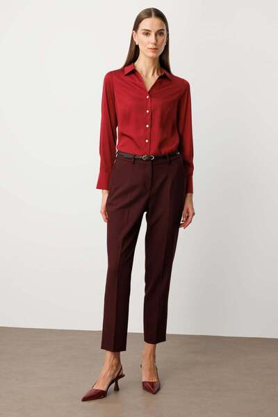 Ekol Beli Kemerli Dar Paça Pantolon