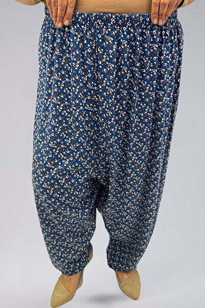 MAKSEN TEKSTİL Жіночі шаровари з віскозної тканини з візерунком «чітар»