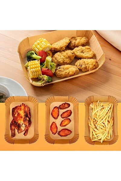 CED AUTO TRADE Baking paper for air fryer - for oven without oil - rectangle - 14 x 22 cm - 50 pcs /