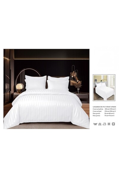 Unicorn Concept Plain double bed linen, Finet, 6 pieces, White