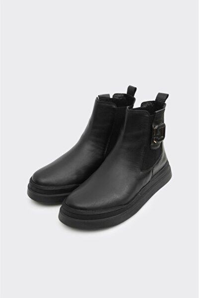 derinet Düz Taban Hakiki Deri Kadın Bot