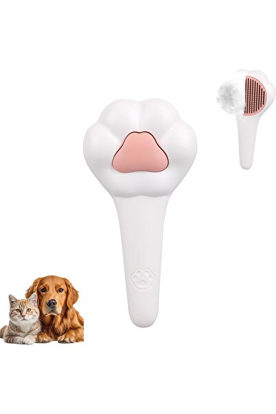 Arabest Self-Cleaning Cat Brush, Durable Slicker Pet Hair Cleaner Brush Practical Pet Grooming Shedding Comb