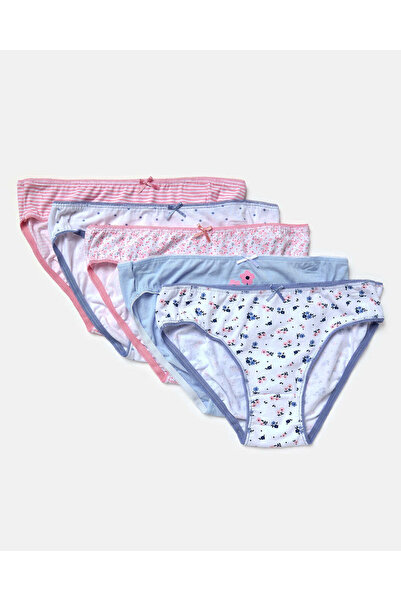 REDTAG Senior Girls Assorted Bikini Brief Set (Pack of 5)