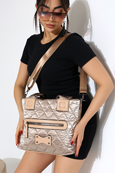 Moda Lime Quilted Large Shoulder Crossbody Women's Parachute Fabric Bag