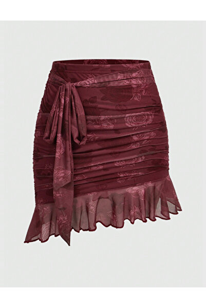 Sheya Shein Romwe mini skirt, cherry red