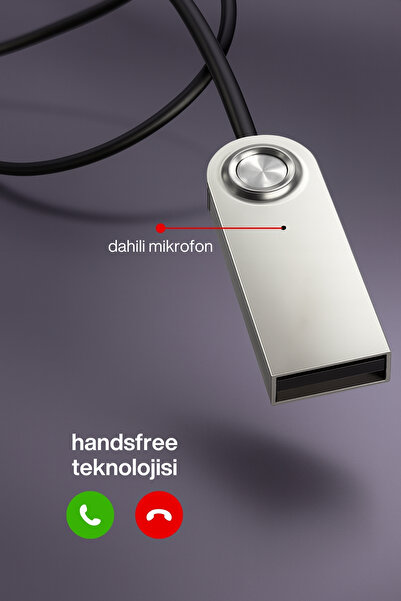 Concord Usb Wireless Bluetooth Araç Kiti Hifi Stereo Ses Alıcısı Aux 3.5mm Jack Bluetooth 5.3