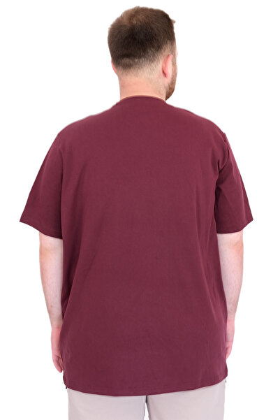ModeXL Fashion XL Large Size Men's T-Shirt Crew Neck U25035 Plum