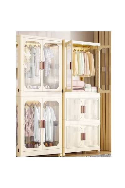 NKX Layers Stylish Multi-Functional Storage 1 Cabinet & 2 Wardrobe