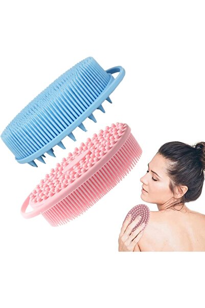 JZS عبوتان من مقشر الجسم السيليكوني 2 في 1 باللونين الوردي والأزرق