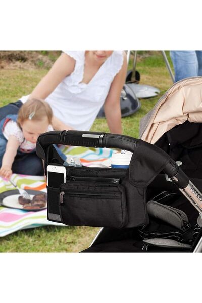 Generic Mikoz Universal Baby Stroller Organizer with Insulated Cup Holders and Detachable Shoulder Strap