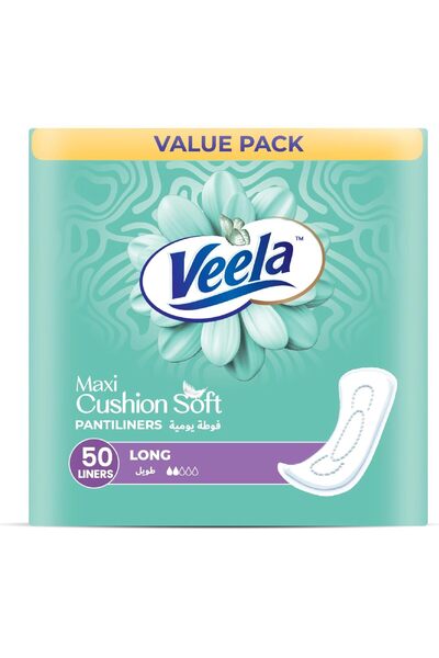 VEELA Cushion Soft Pantiliners - Long, 50 count
