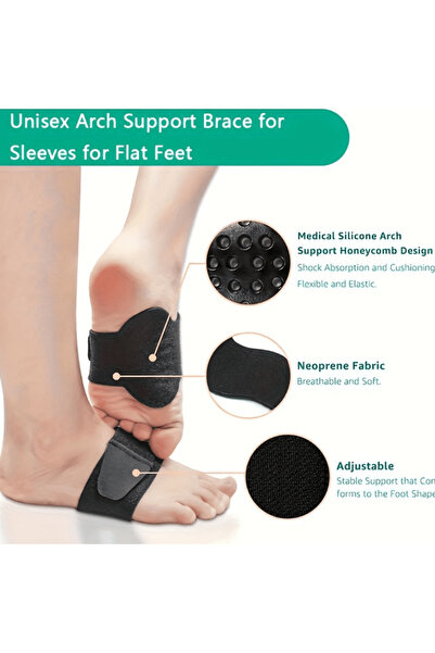 CRM Set of 2 orthopedic insoles for plantar fasciitis and heel pain, CRM, adjustable, unisex, black