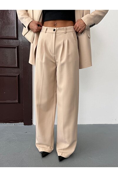 Afri Cream Women's Polly Viscon Suit – 1St. Class Fabric Blazer Jacket & Palazzo Pants Double Suit