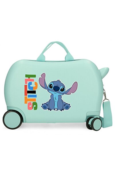 Disney Children's suitcase, ride-on, Aloha Stitch, ABS, 4 wheels, turquoise green, 45x31x20 cm