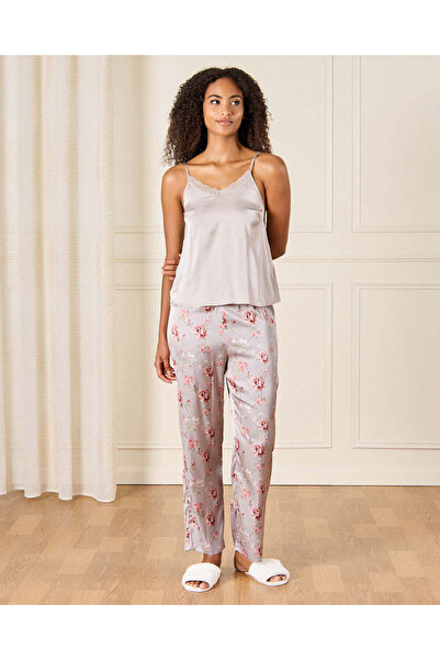 REDTAG Women Lilac Satin Cami Set With Lace Trim (2 Piece)